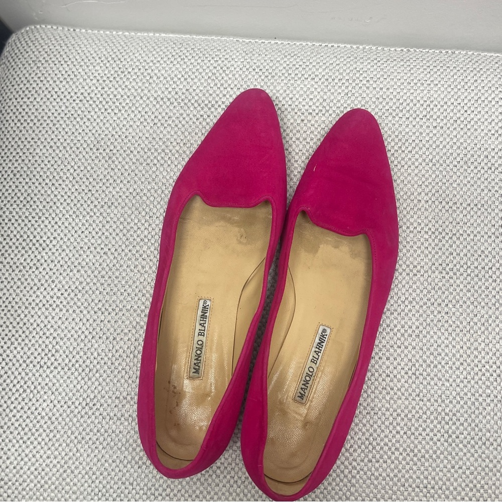 Manolo Blahnik Vibrant Pink Women's Flats